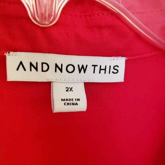 And Now This Pink 100% Cotton Flirty Dress with Puff Sleeves Size 2X NWT - Picture 8 of 10